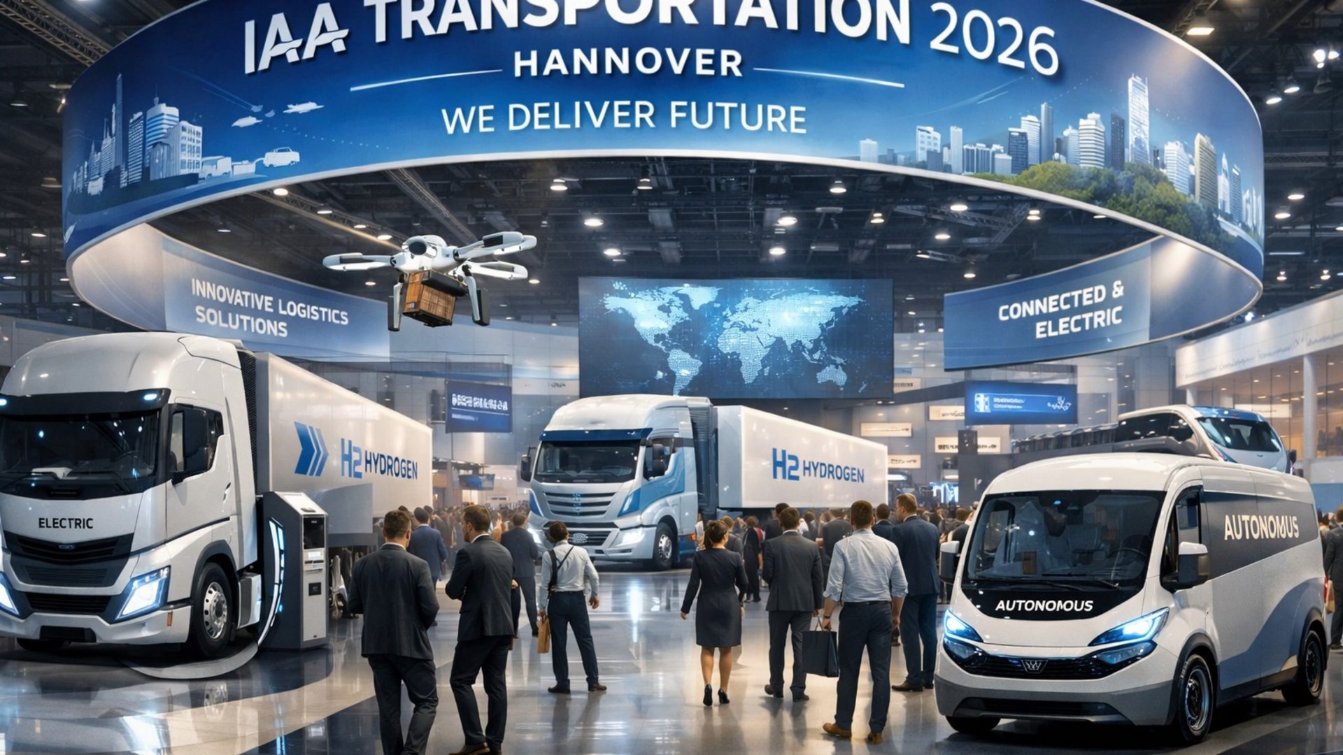 IAA TRANSPORTATION 2026 „WE DELIVER IAA Transportation 2026 Messe mit elektrischen, autonomen und Wasserstofffahrzeugen in Hannover